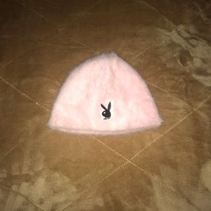 Playboy fuzzy light pink beanie